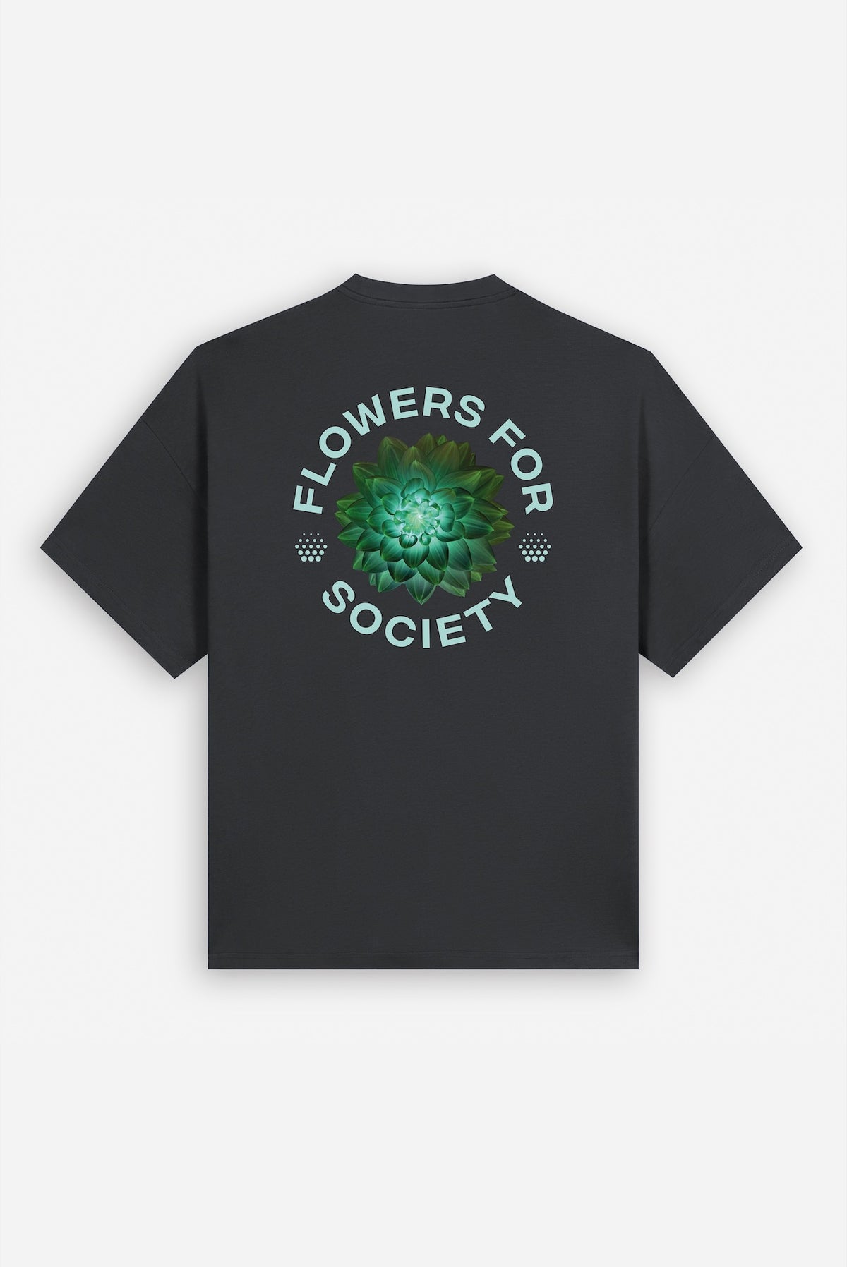 flowers for society mockup dahlia back view black green