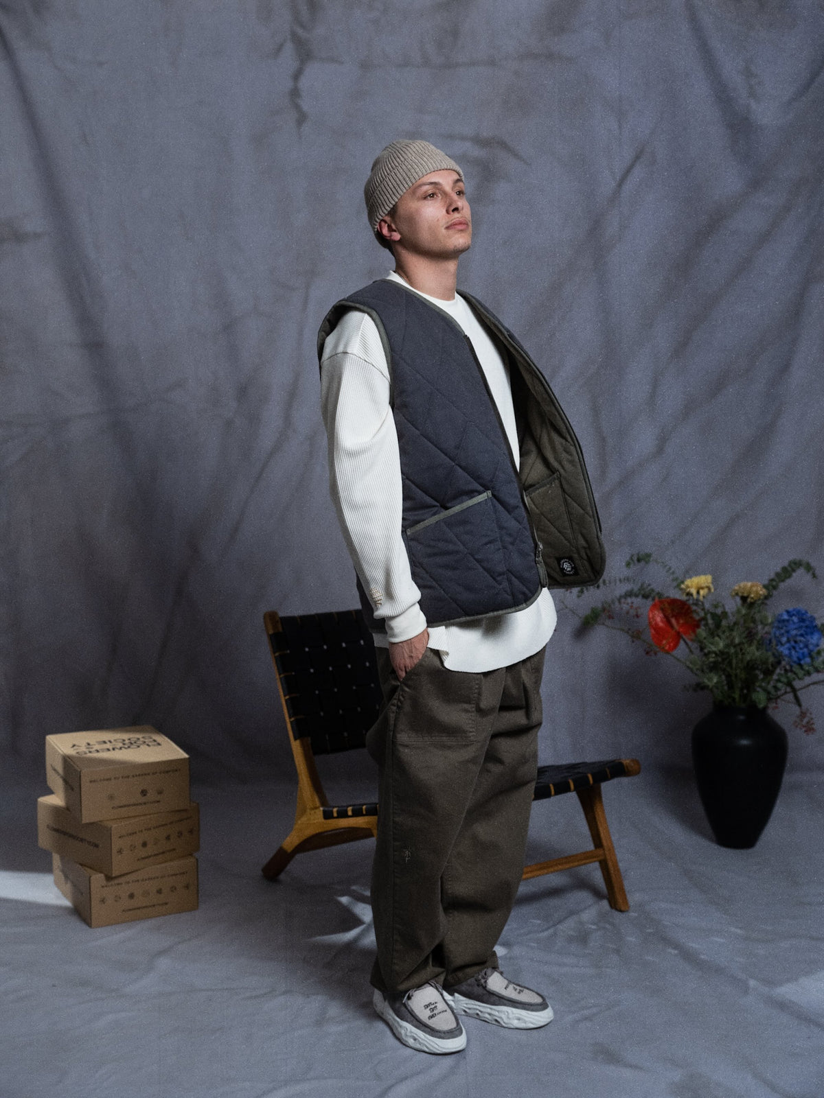 Flowers For Society Sneaker Radicle Blend wet weather sideview worn by model Ben