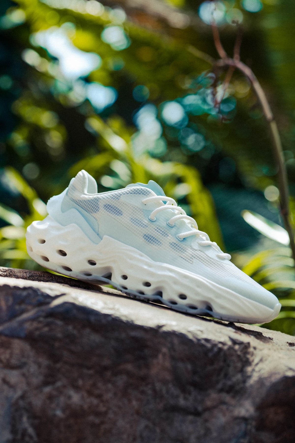 Flowers For Society Sneaker Seed.One Treibhaus collaboration Shane Griffin lateral on rock